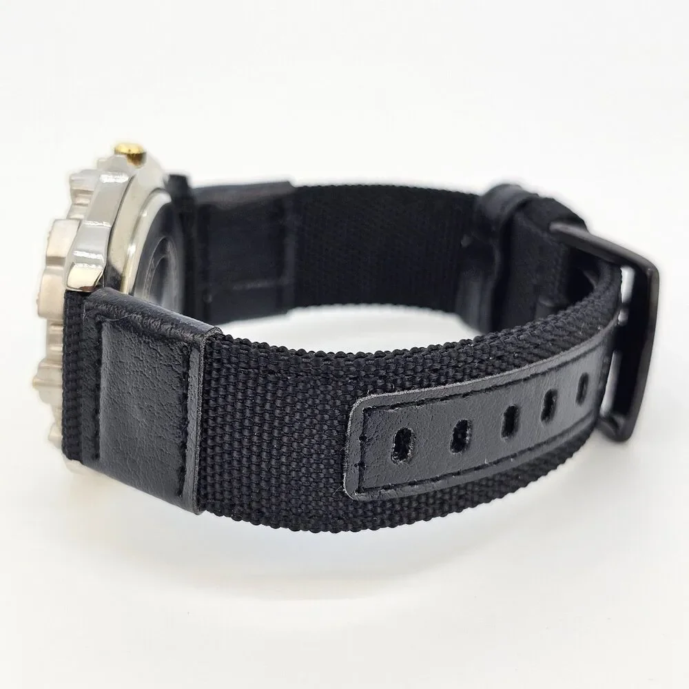 VTG Sports Illustrated Watch Men 38MM Yellow Dial New Black Canvas Bands Battery